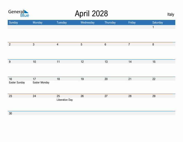 Fillable April 2028 Calendar