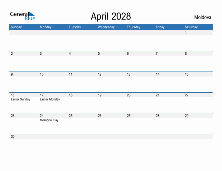 Fillable April 2028 Calendar