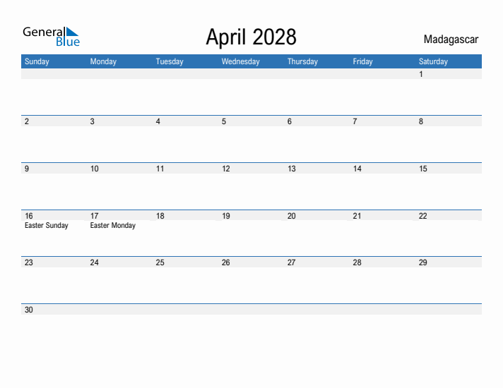 Fillable April 2028 Calendar