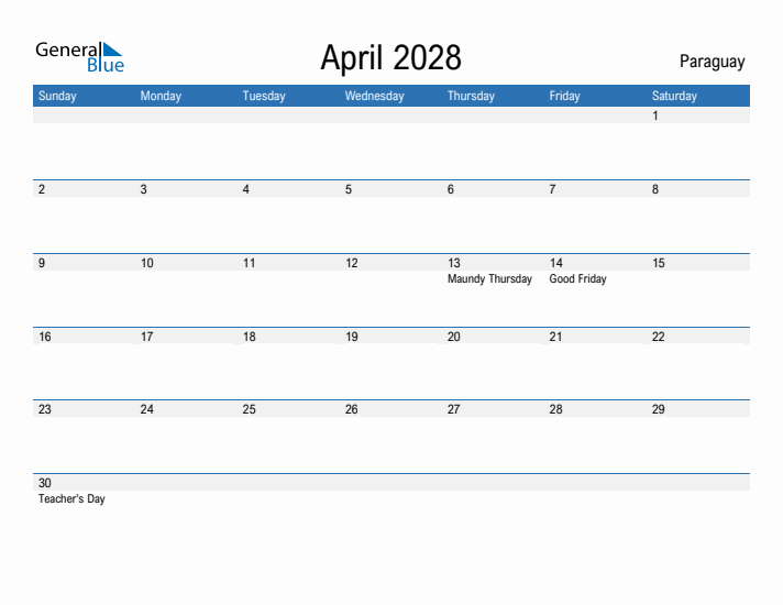 Fillable April 2028 Calendar