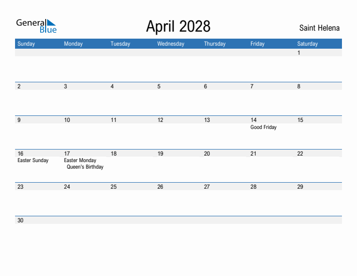 Fillable April 2028 Calendar