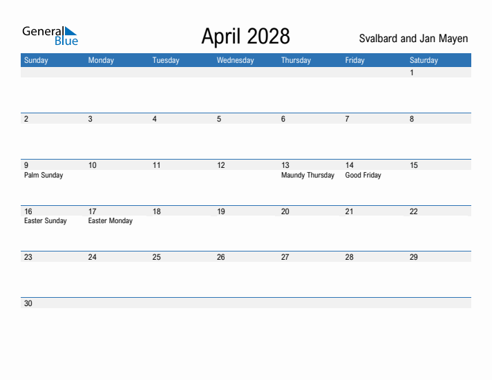 Fillable April 2028 Calendar