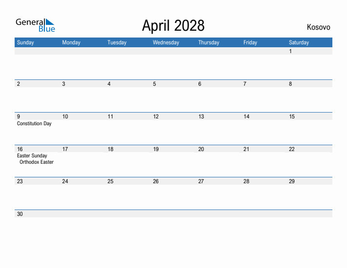 Fillable April 2028 Calendar