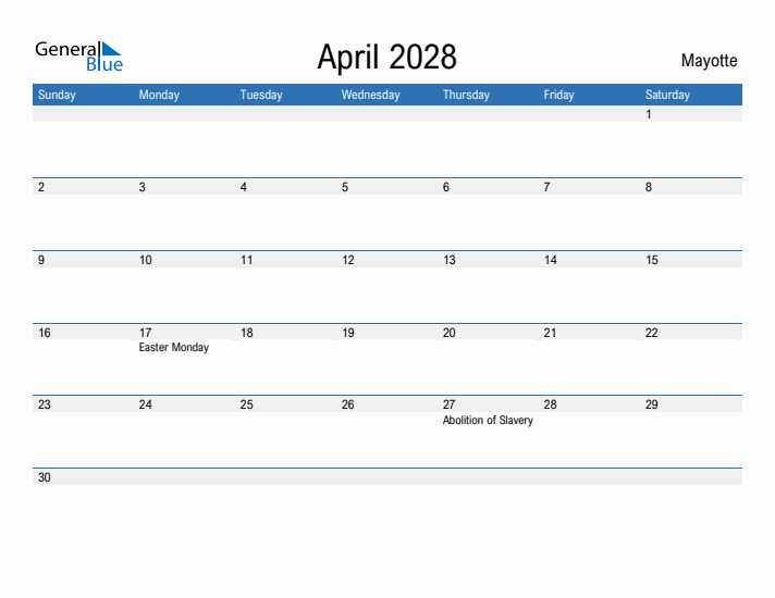 Fillable April 2028 Calendar