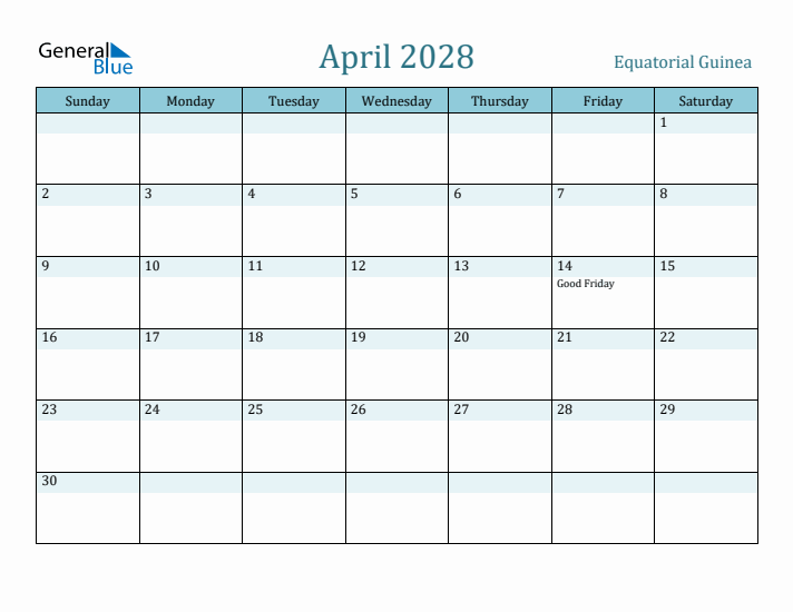 April 2028 Calendar with Holidays