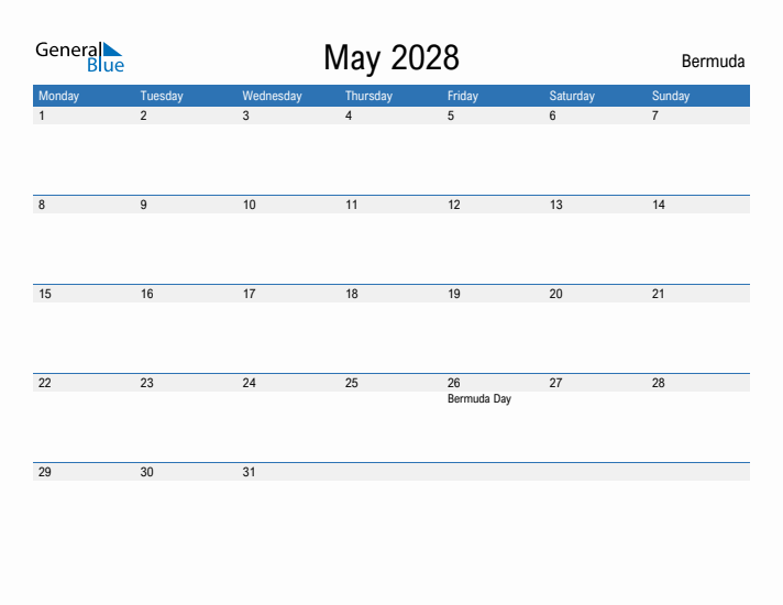 Fillable May 2028 Calendar