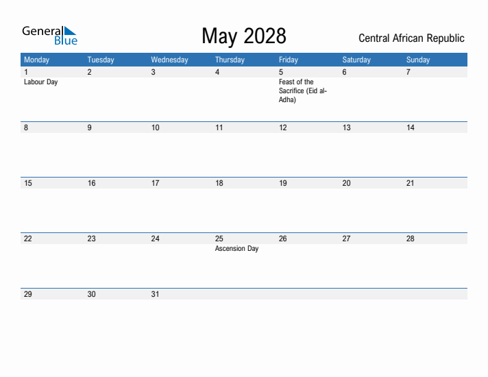 Fillable May 2028 Calendar