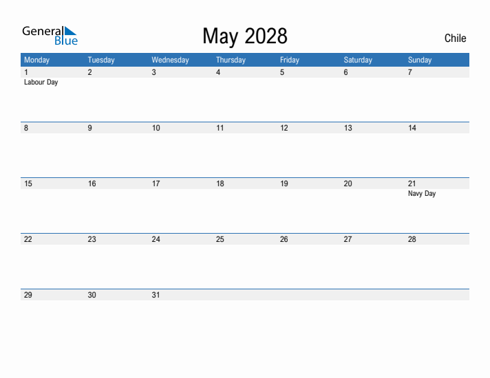 Fillable May 2028 Calendar