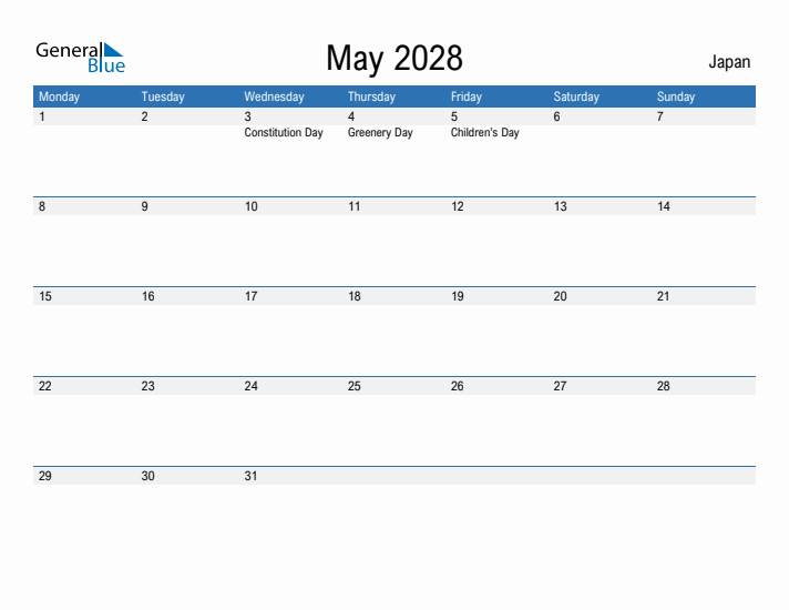 Fillable May 2028 Calendar