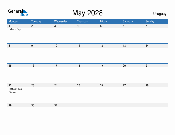 Fillable May 2028 Calendar