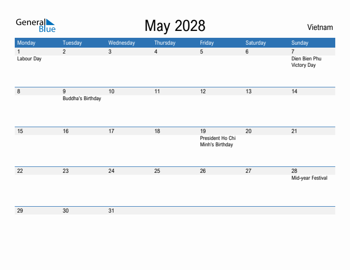 Fillable May 2028 Calendar