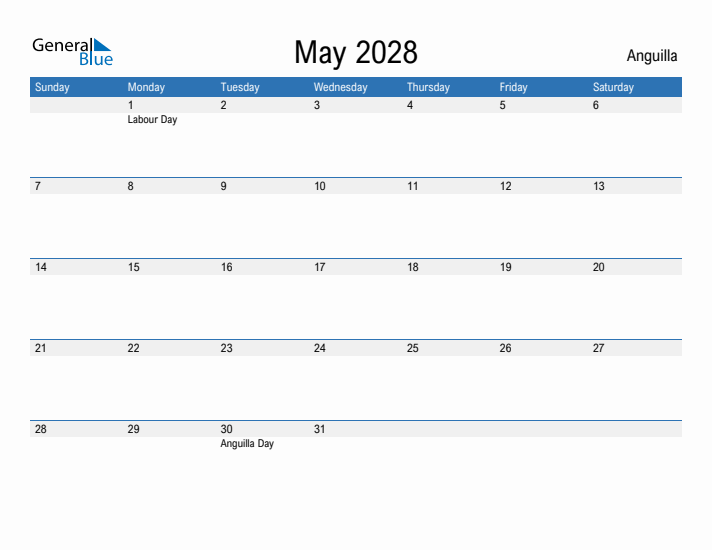 Fillable May 2028 Calendar