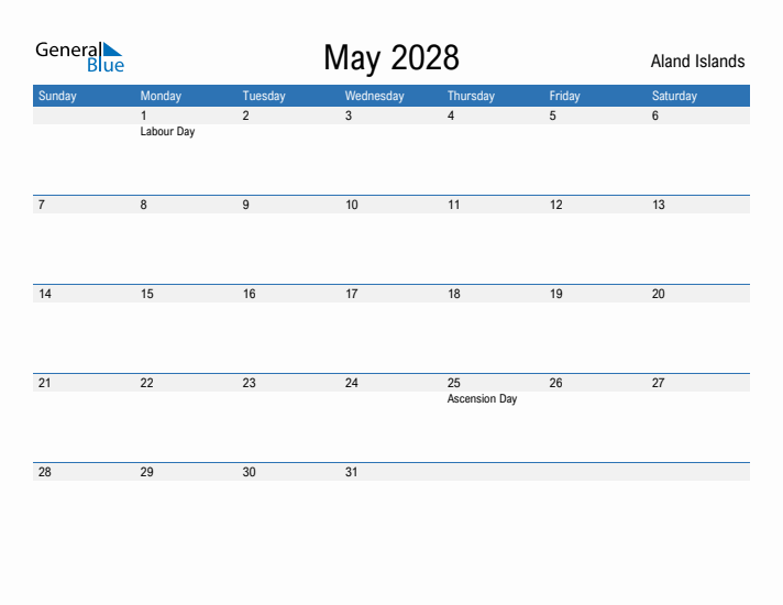 Fillable May 2028 Calendar