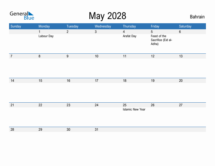 Fillable May 2028 Calendar