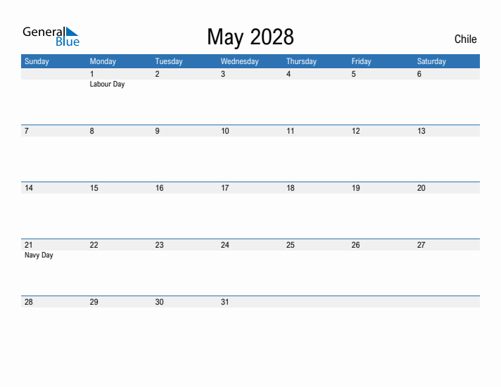 Fillable May 2028 Calendar