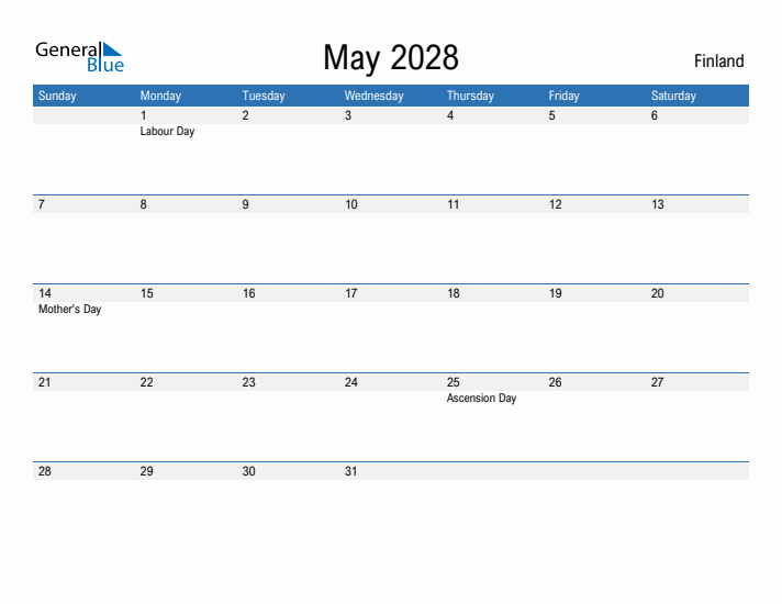 Fillable May 2028 Calendar