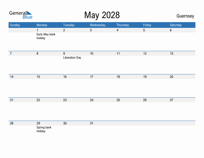 Fillable May 2028 Calendar