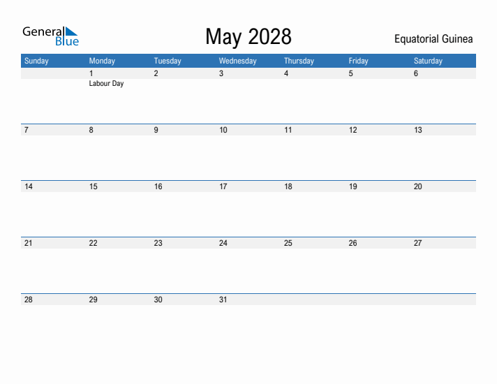 Fillable May 2028 Calendar