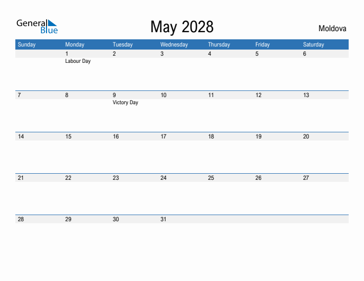 Fillable May 2028 Calendar