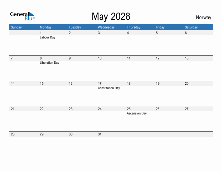 Fillable May 2028 Calendar