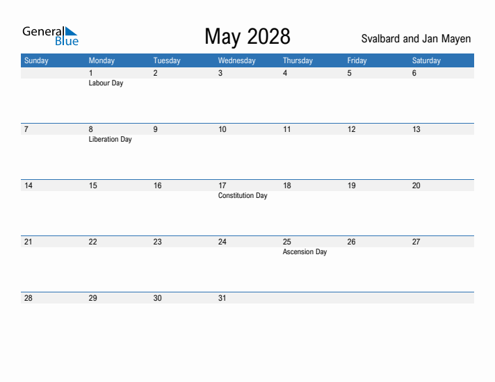 Fillable May 2028 Calendar