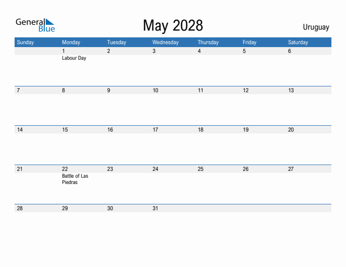 Fillable May 2028 Calendar