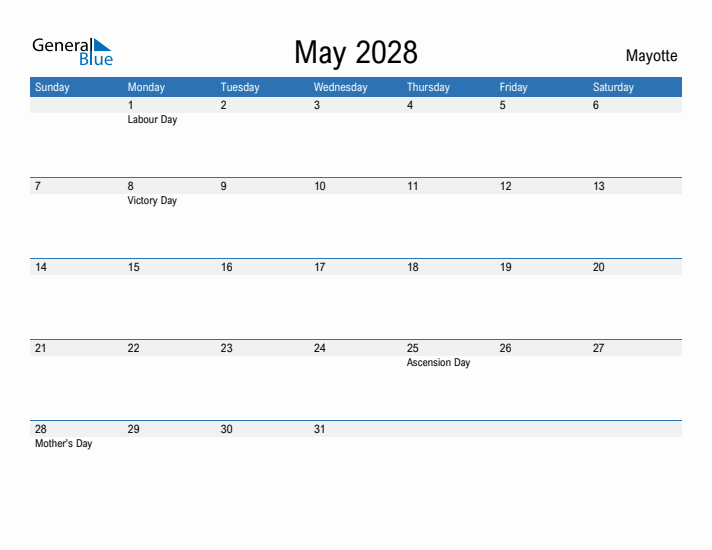 Fillable May 2028 Calendar