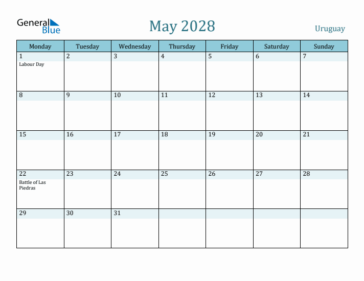 May 2028 Calendar with Holidays