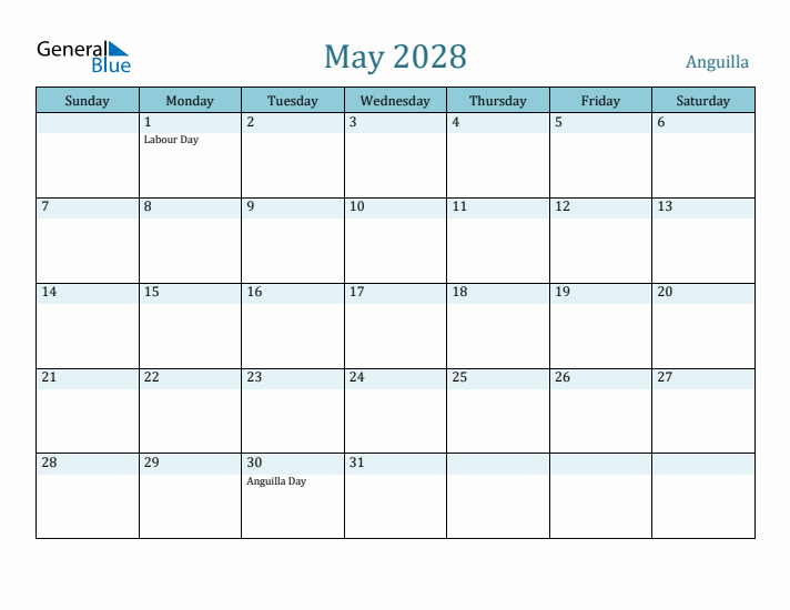 May 2028 Calendar with Holidays