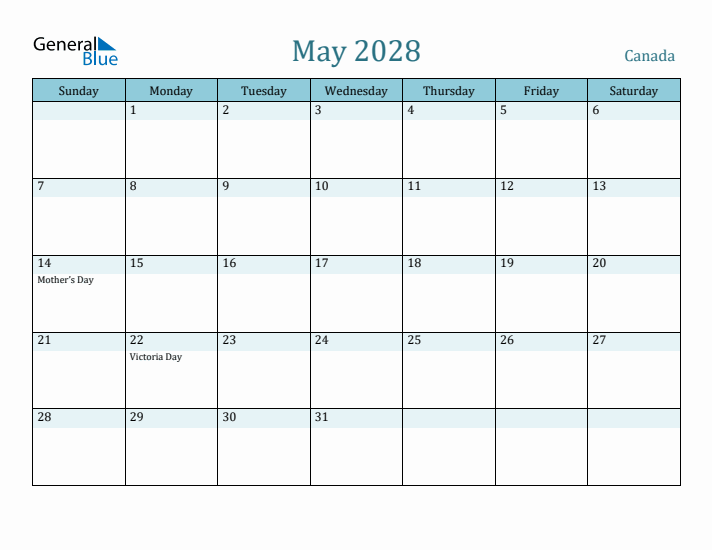 May 2028 Calendar with Holidays