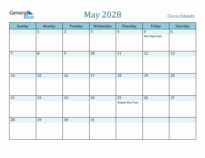 May 2028 Calendar with Holidays