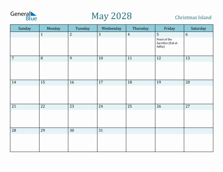 May 2028 Calendar with Holidays