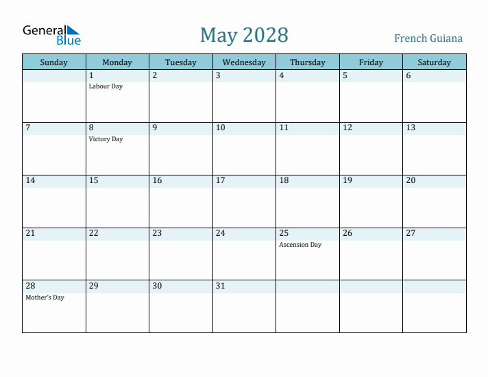 May 2028 Calendar with Holidays