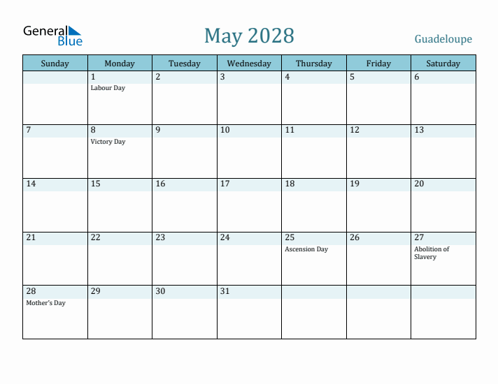 May 2028 Calendar with Holidays