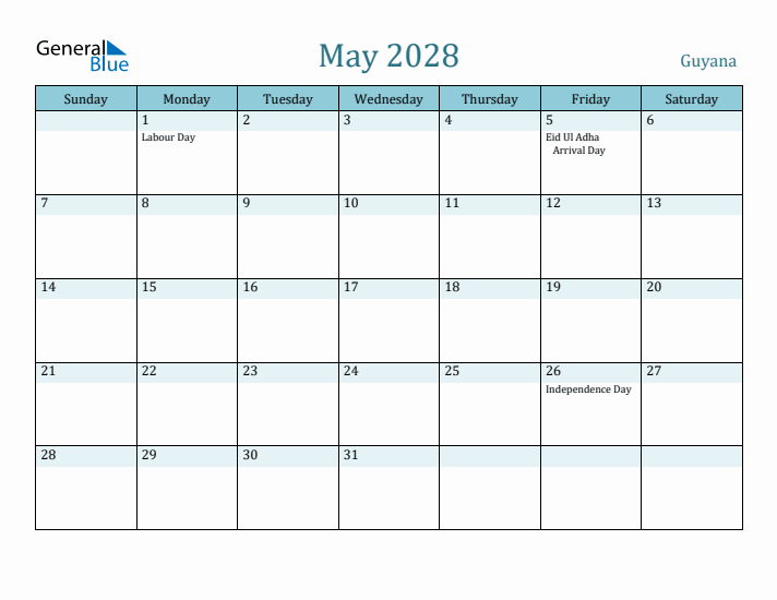 May 2028 Calendar with Holidays