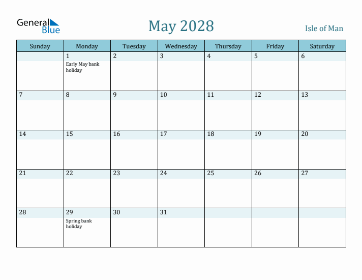 May 2028 Calendar with Holidays