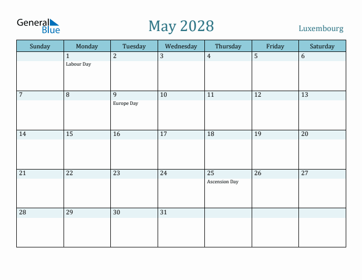 May 2028 Calendar with Holidays