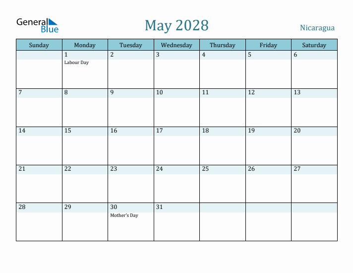 May 2028 Calendar with Holidays