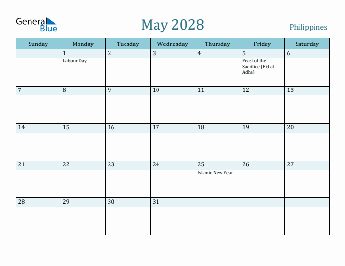 May 2028 Calendar with Holidays