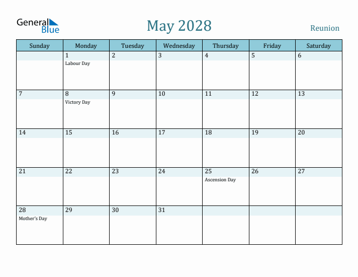 May 2028 Calendar with Holidays