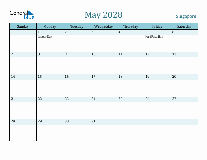 May 2028 Calendar with Holidays