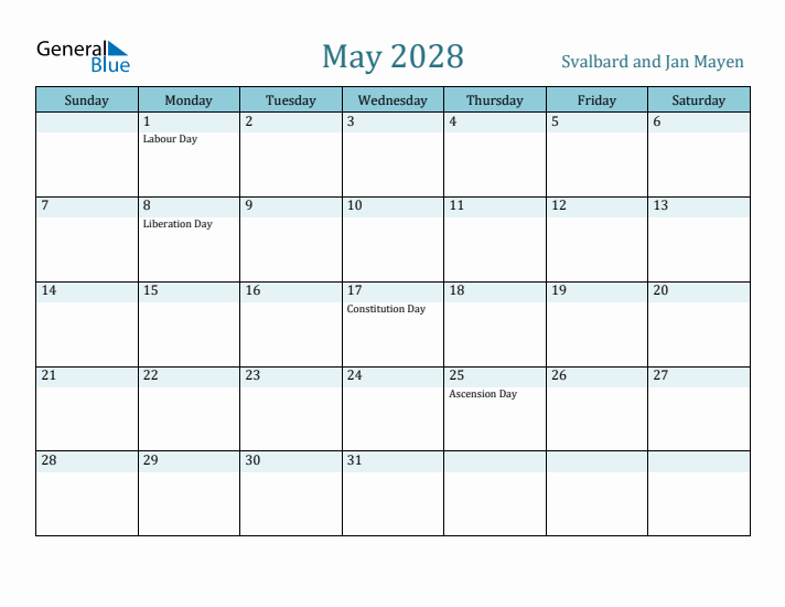 May 2028 Calendar with Holidays