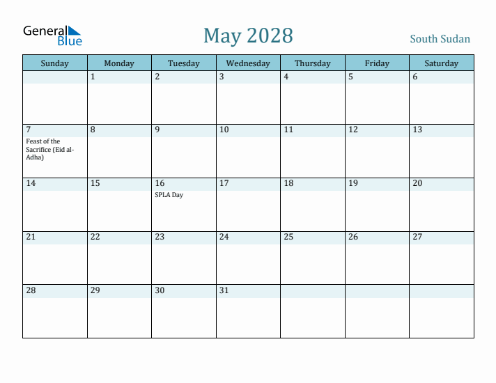 May 2028 Calendar with Holidays