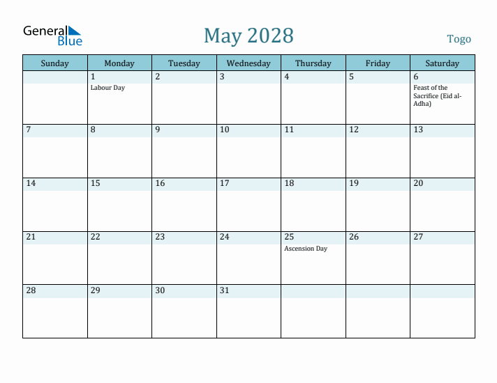 May 2028 Calendar with Holidays