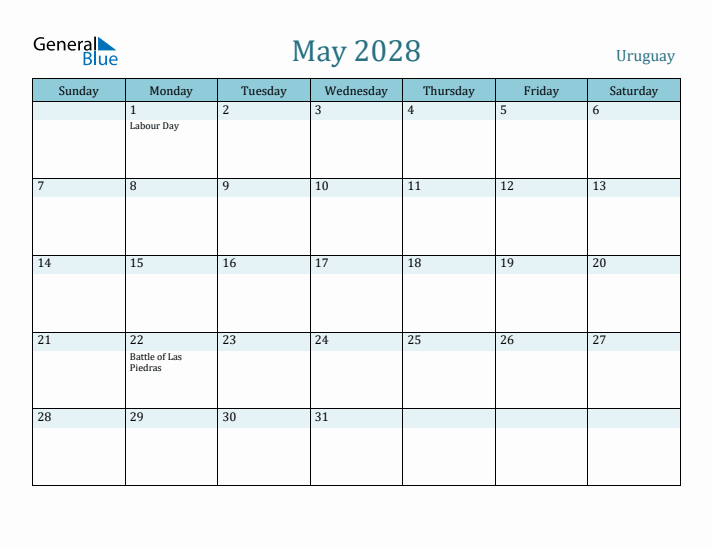 May 2028 Calendar with Holidays