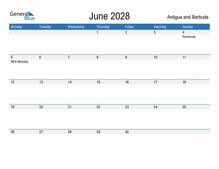 Fillable June 2028 Calendar