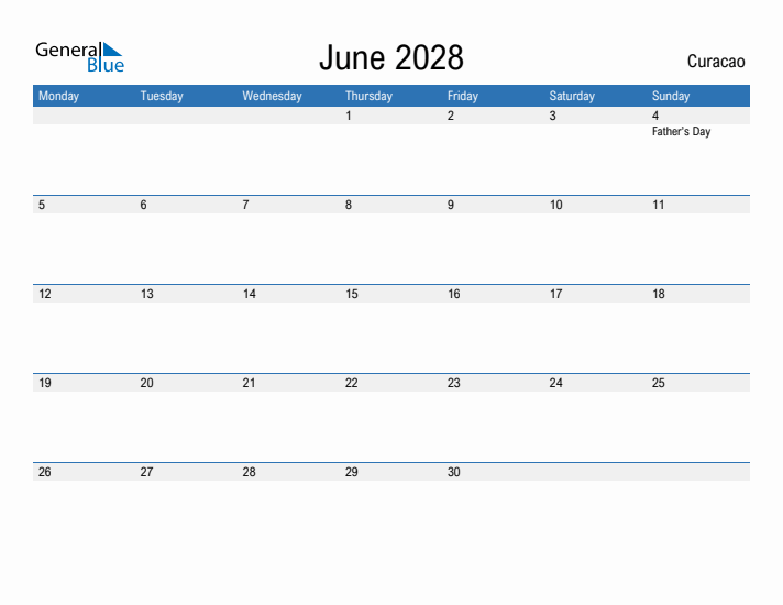 Fillable June 2028 Calendar