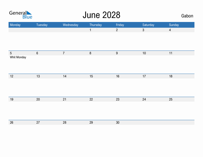 Fillable June 2028 Calendar