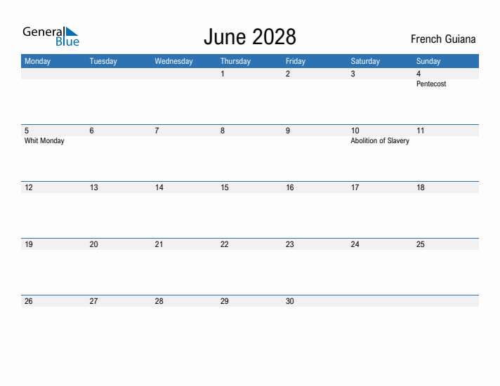 Fillable June 2028 Calendar