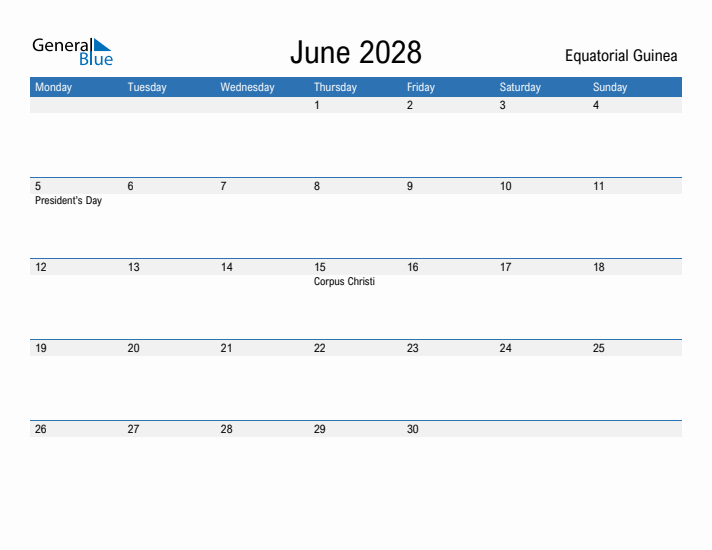 Fillable June 2028 Calendar